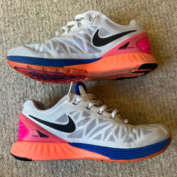 👟 NIKE LUNARGLIDE 6 - WHITE BLUE PINK - WOMENS SIZE 9 - Picture 5 of 8